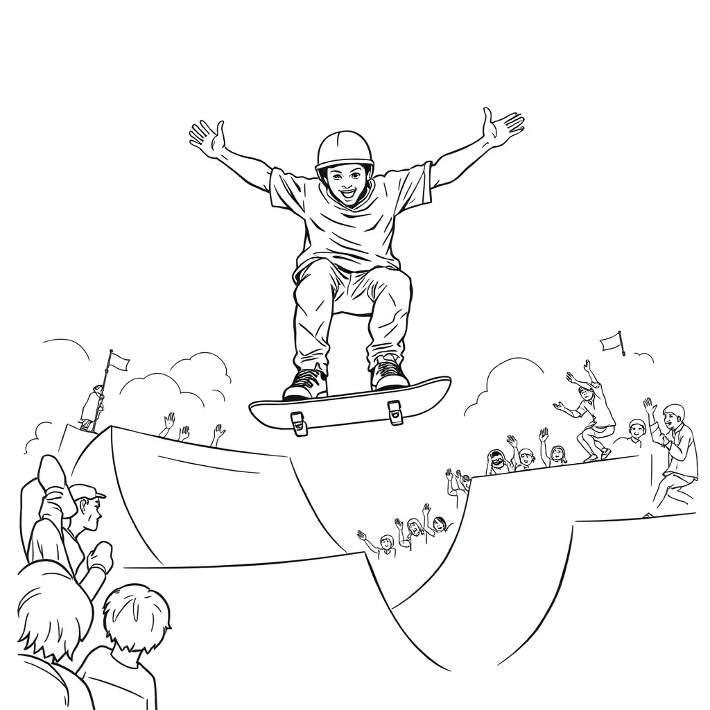 Skateboarder coloring page
