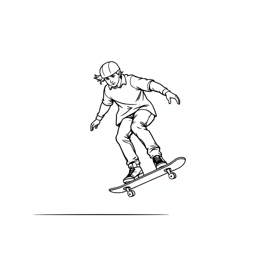 Skateboarder coloring page