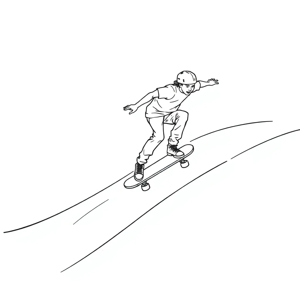 Skateboarder coloring page