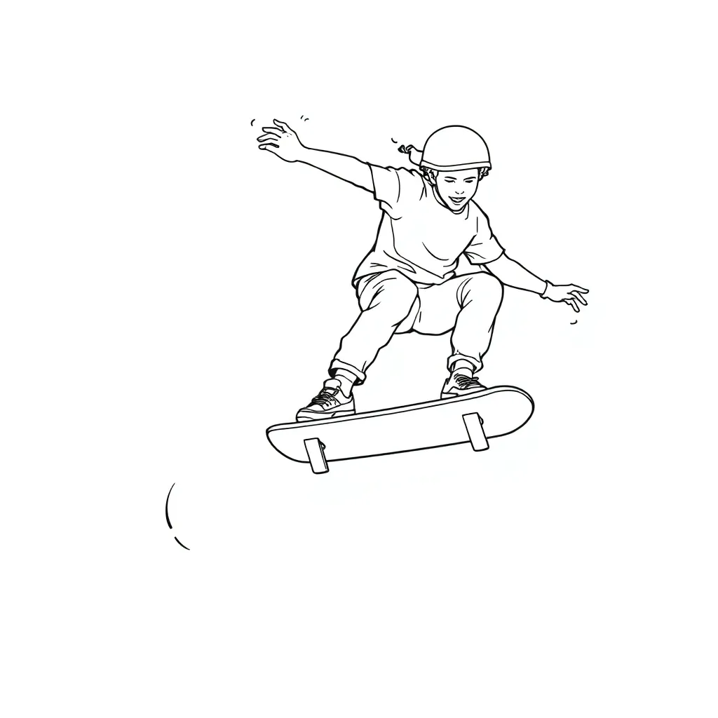 Skateboarder coloring page