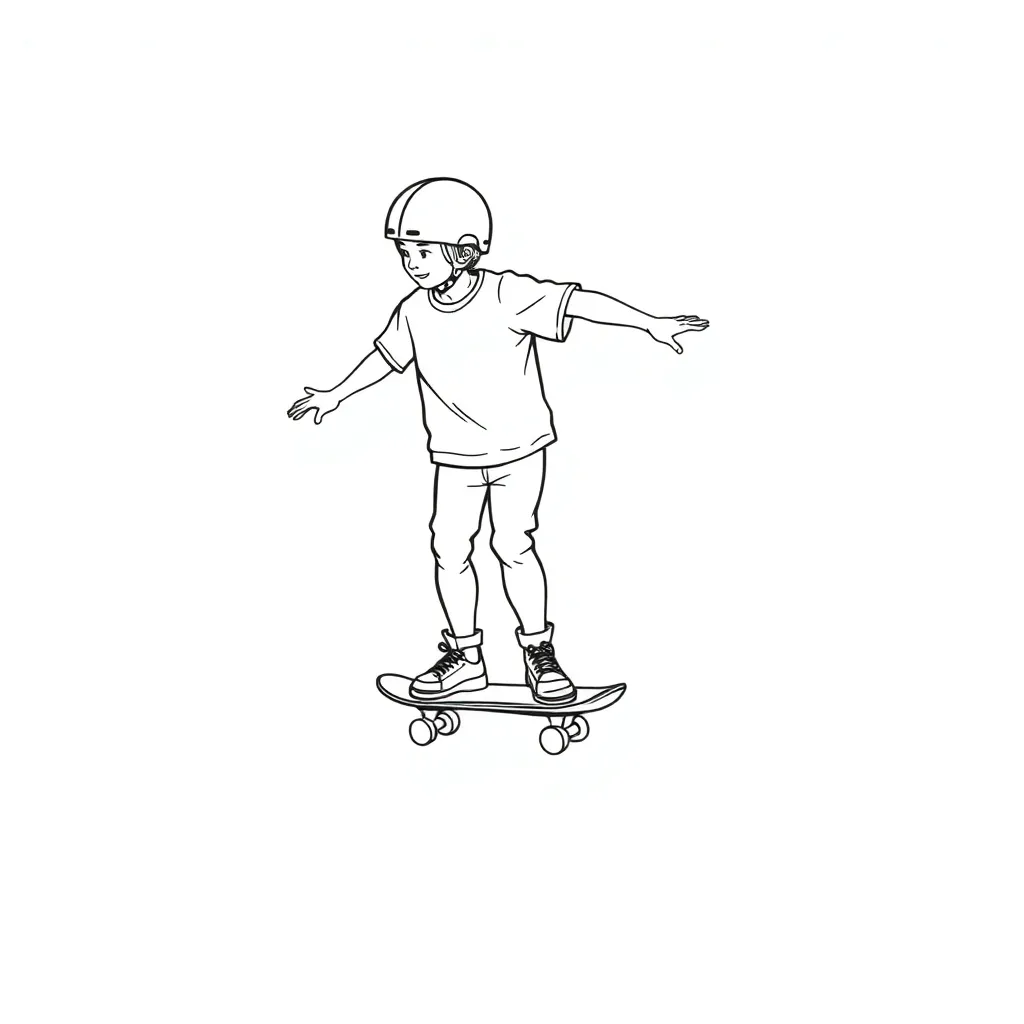 Skateboarder coloring page