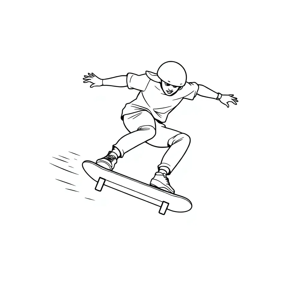 Skateboarder coloring page