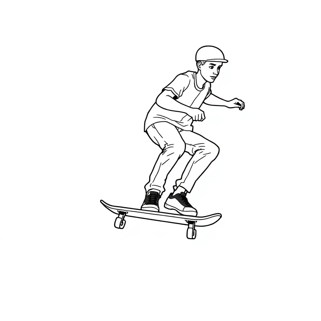 Skateboarder coloring page