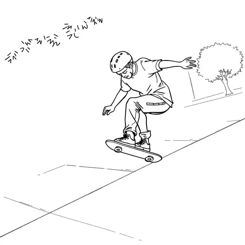 Skateboarder coloring page