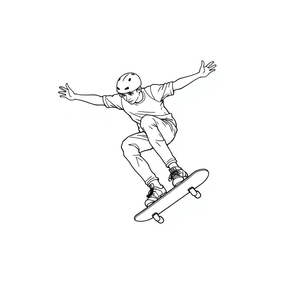 Skateboarder coloring page