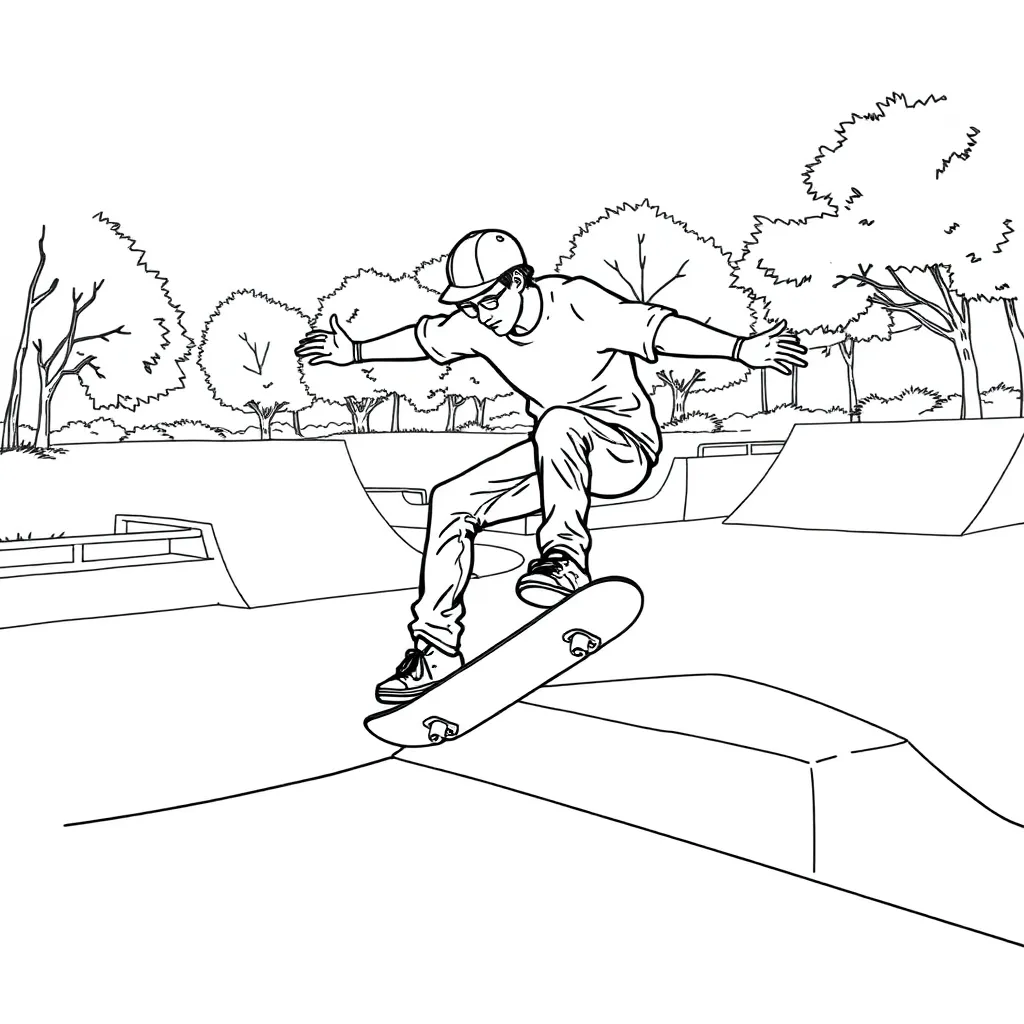 Skateboarder coloring page