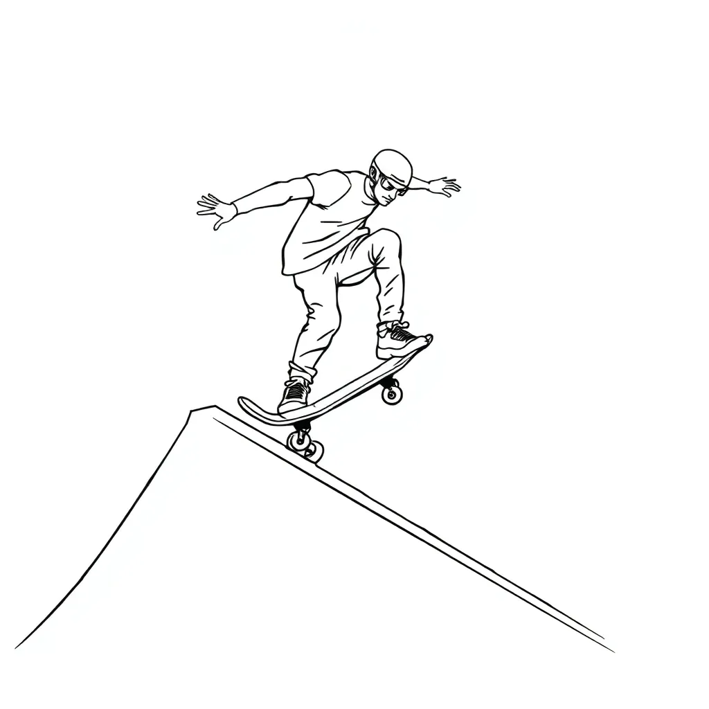 Skateboarder coloring page