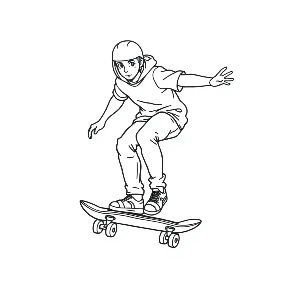 Skateboarder coloring page