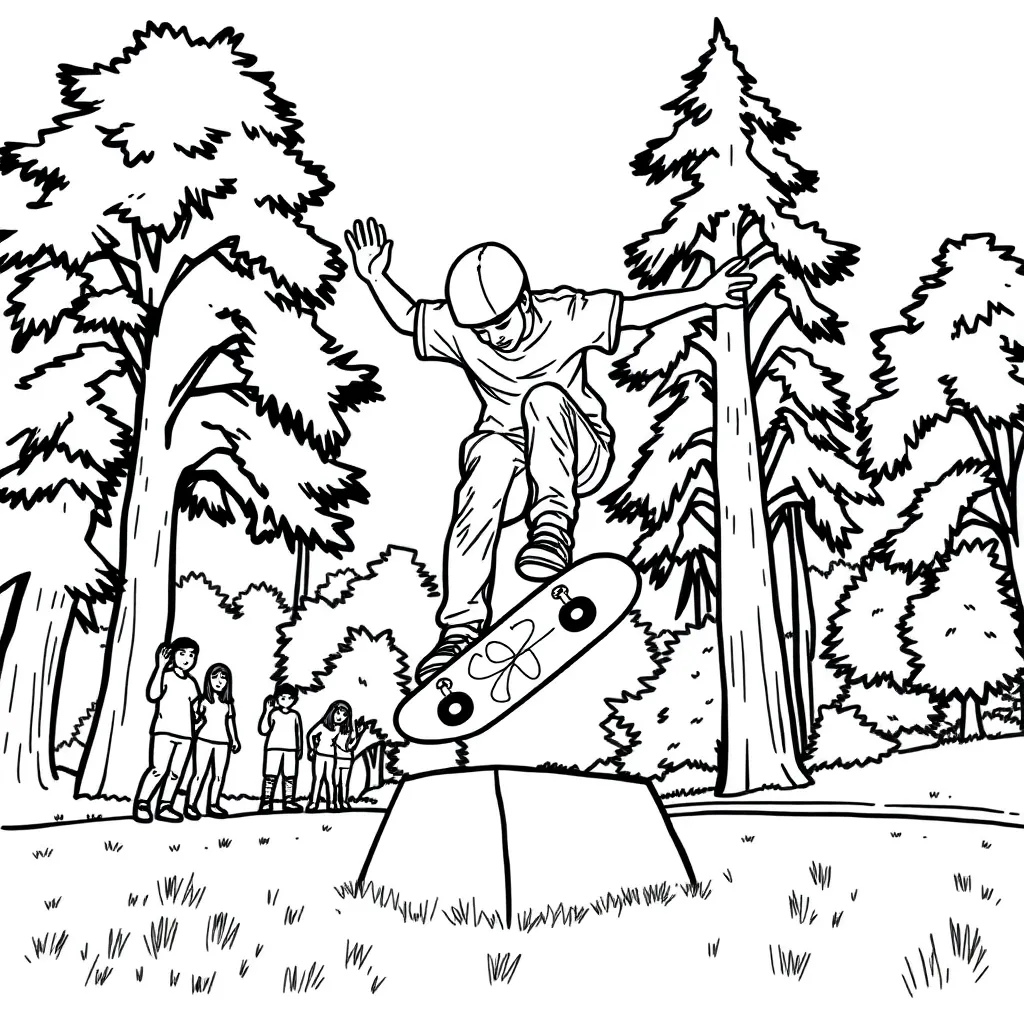 Skateboarder coloring page
