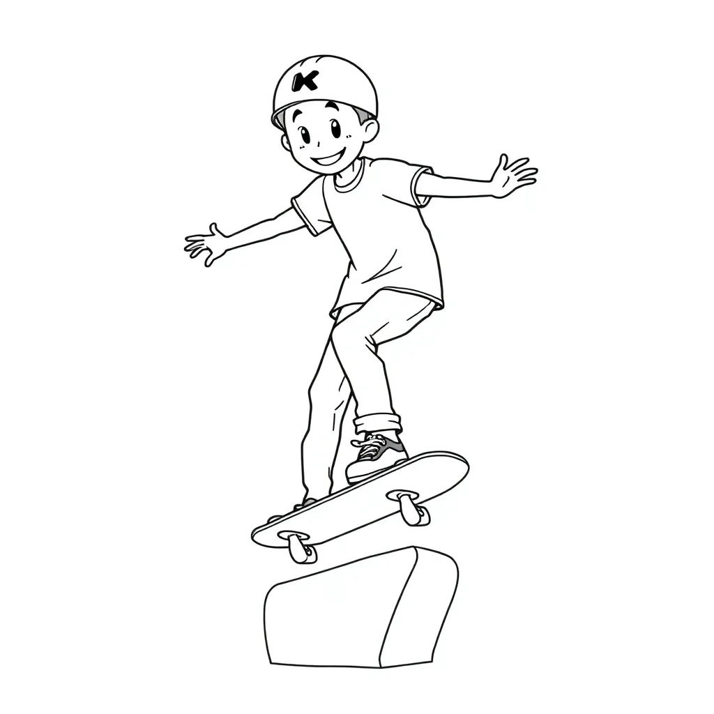 Skateboarder coloring page