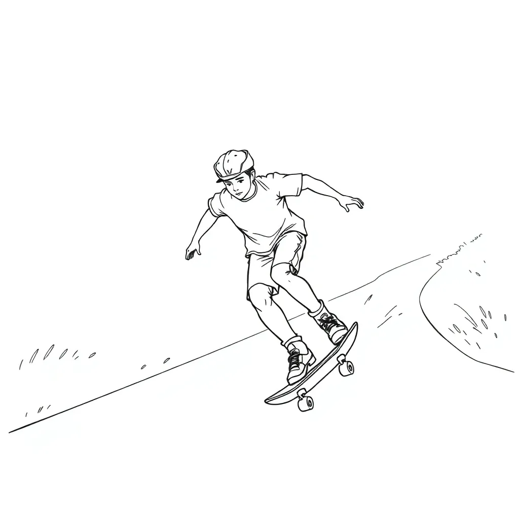 Skateboarder coloring page