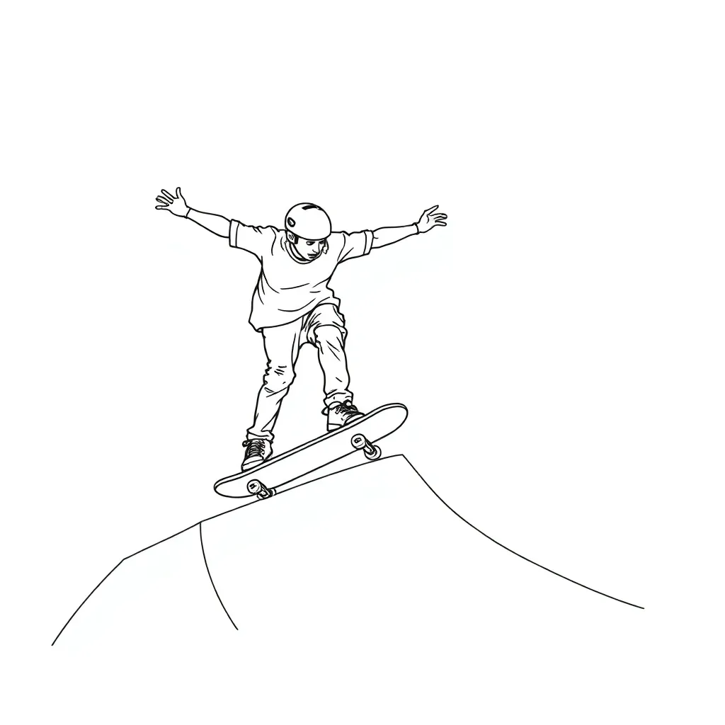 Skateboarder coloring page