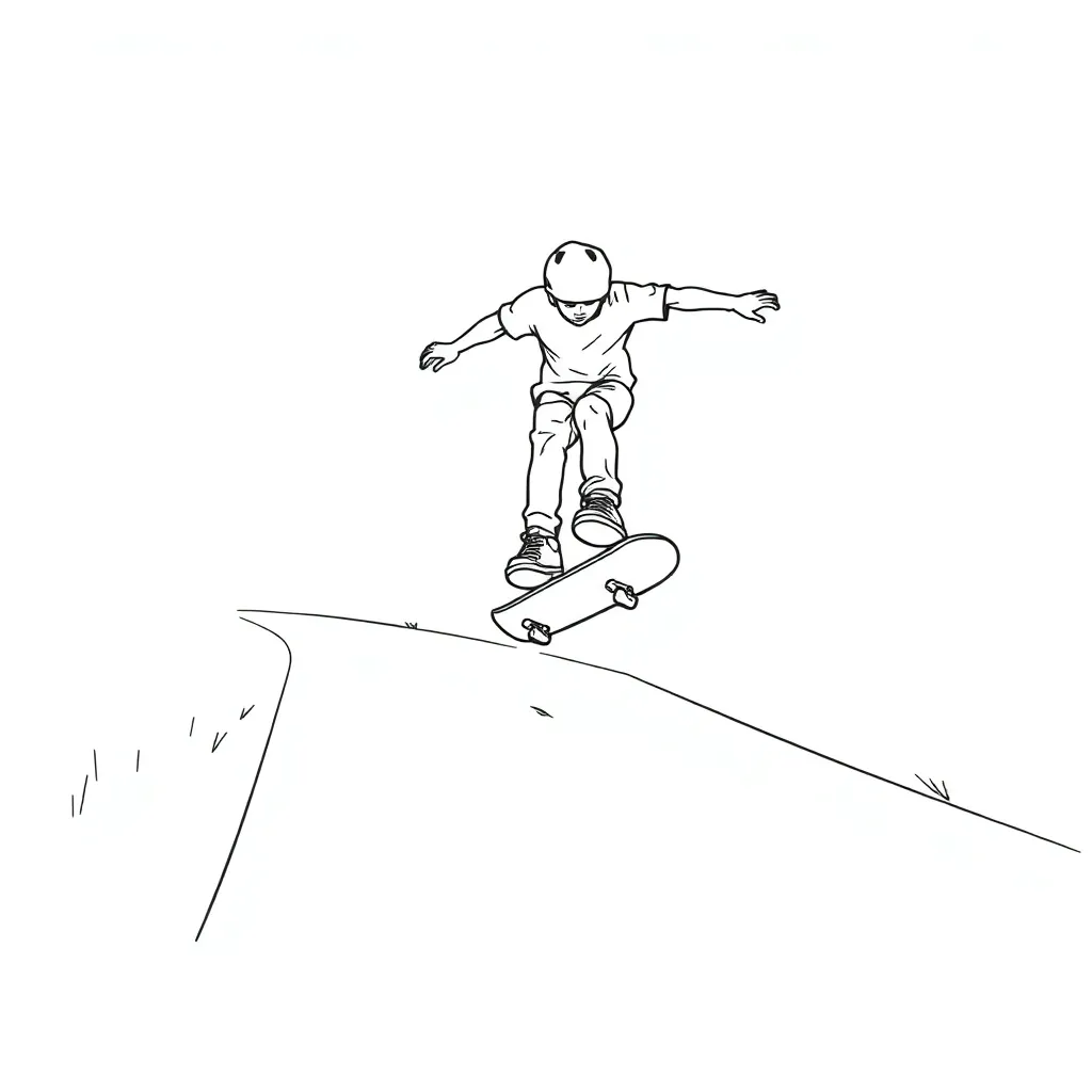 Skateboarder coloring page