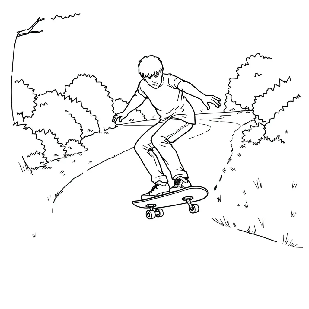 Skateboarder coloring page