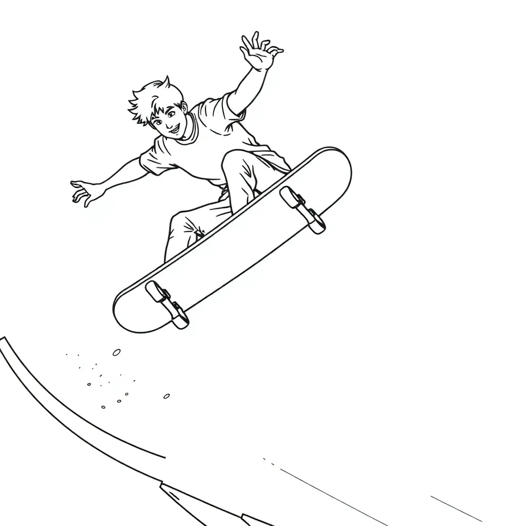 Skateboarder coloring page
