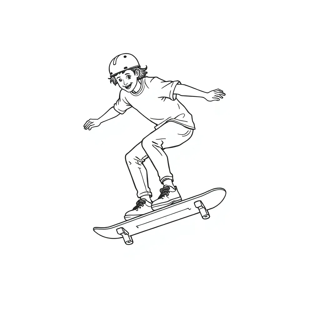 Skateboarder coloring page