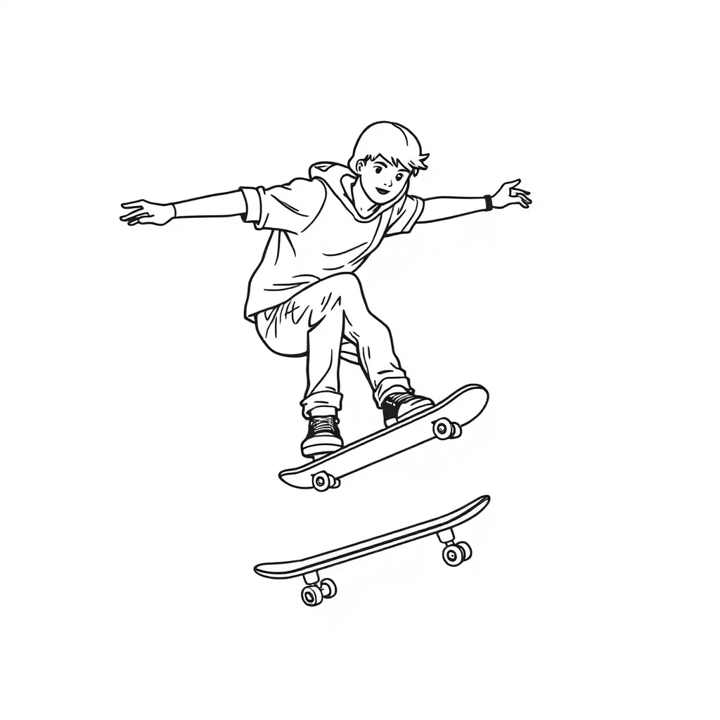 Skateboarder coloring page