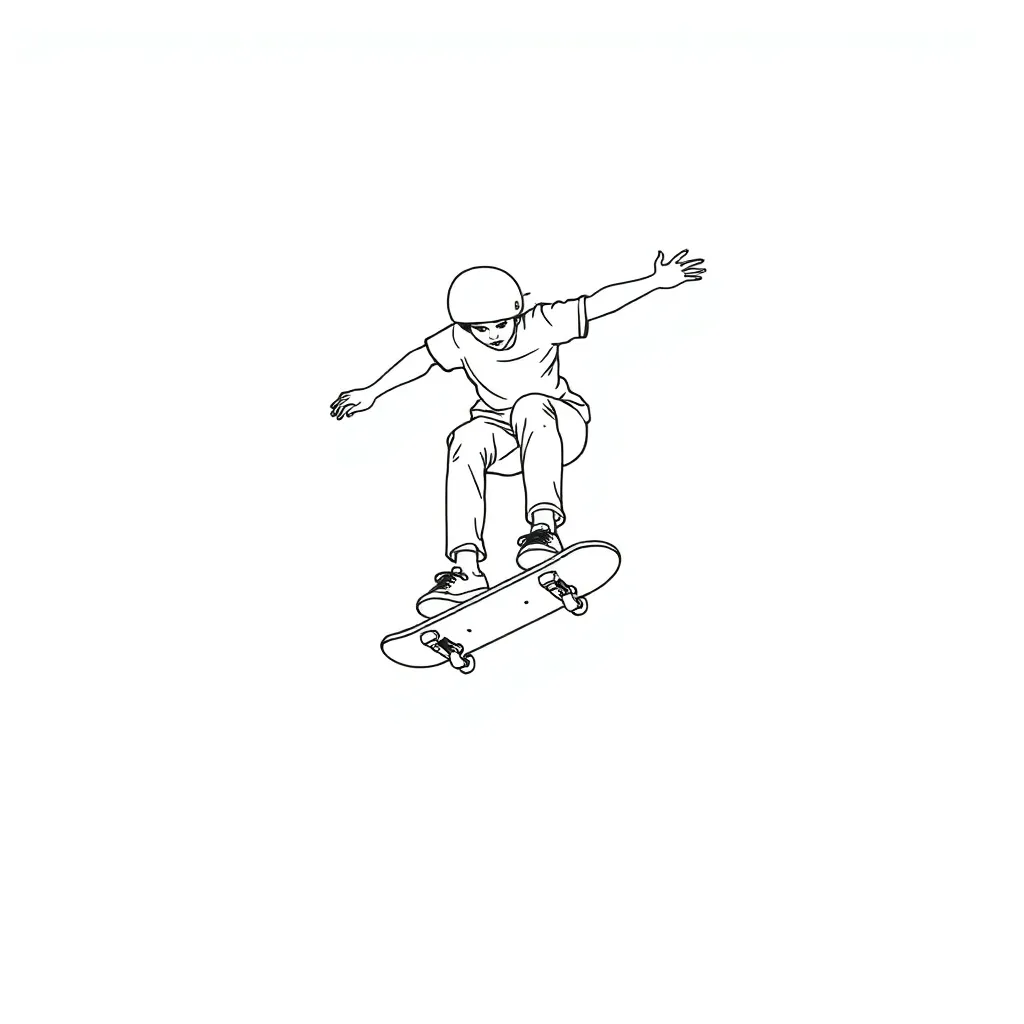 Skateboarder coloring page
