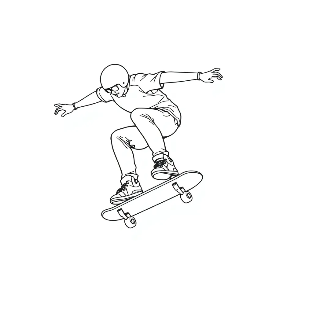Skateboarder coloring page