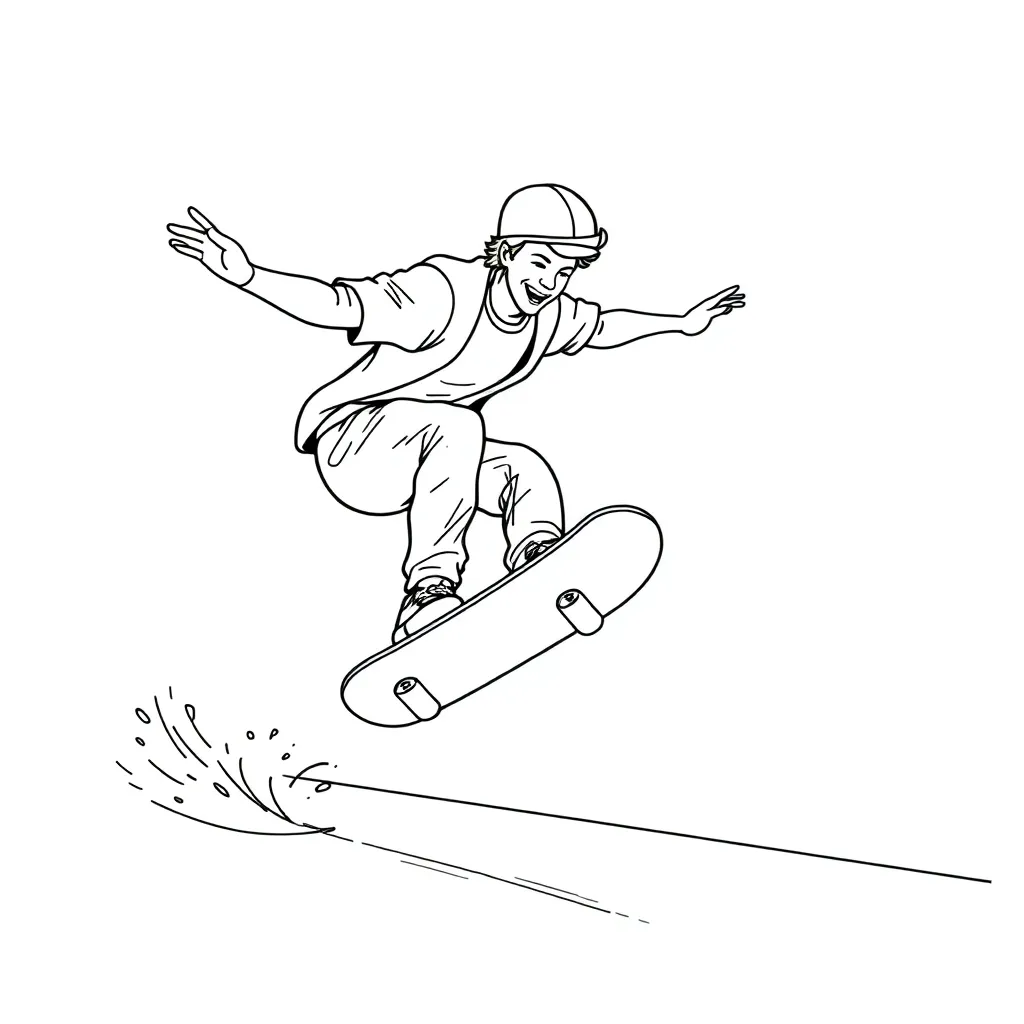 Skateboarder coloring page
