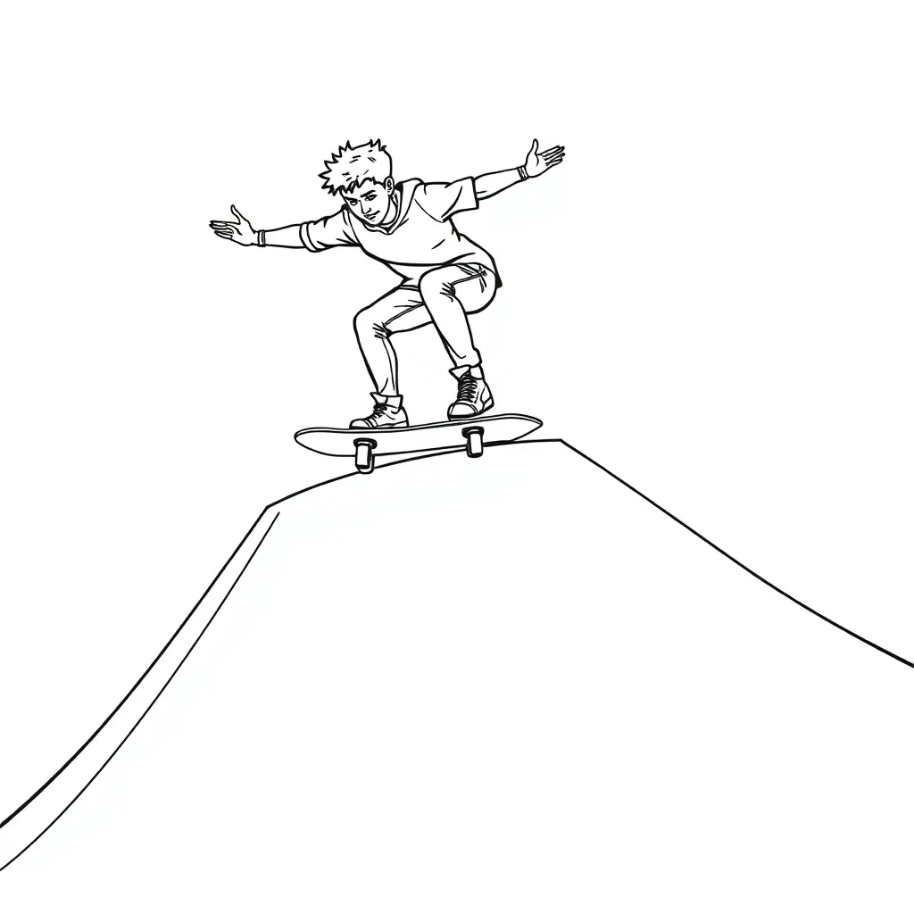 Skateboarder coloring page