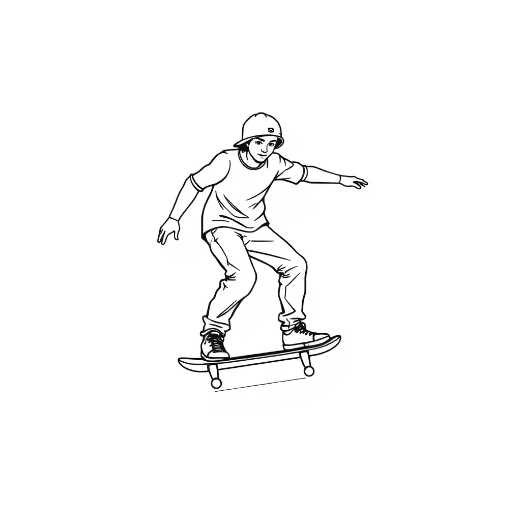 Skateboarder coloring page