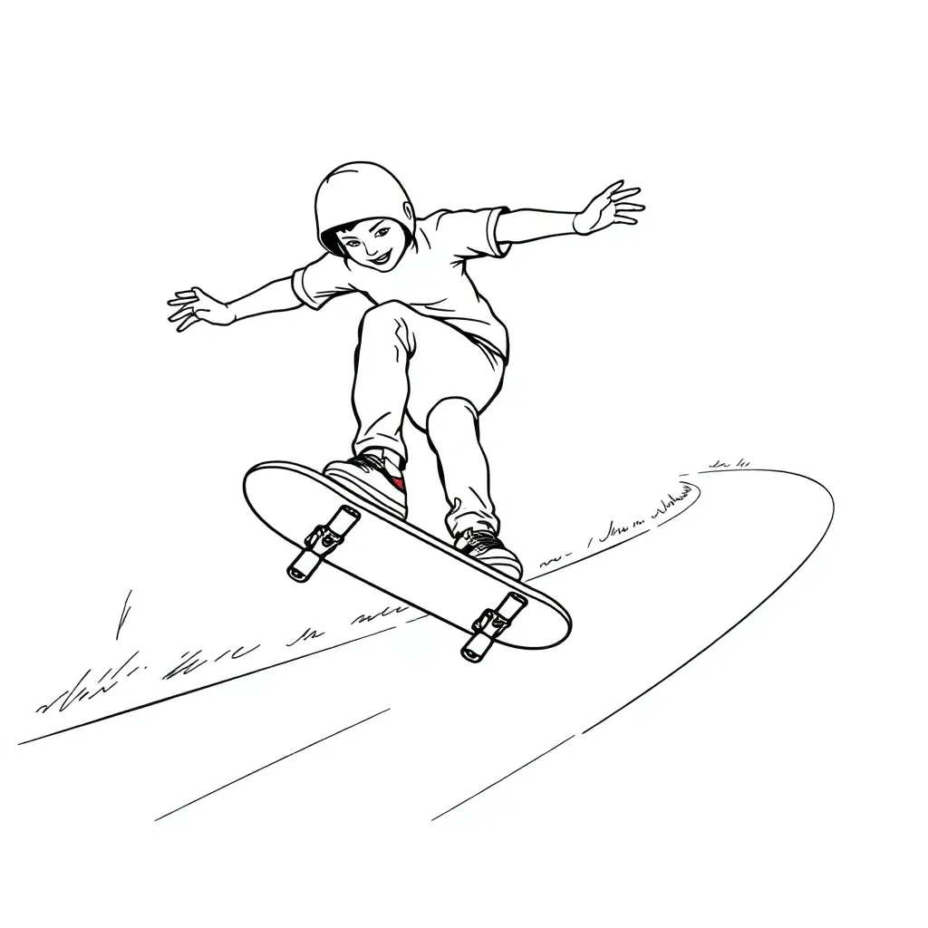 Skateboarder coloring page