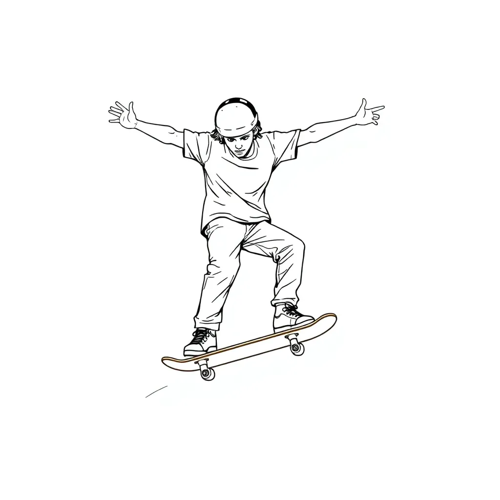 Skateboarder coloring page