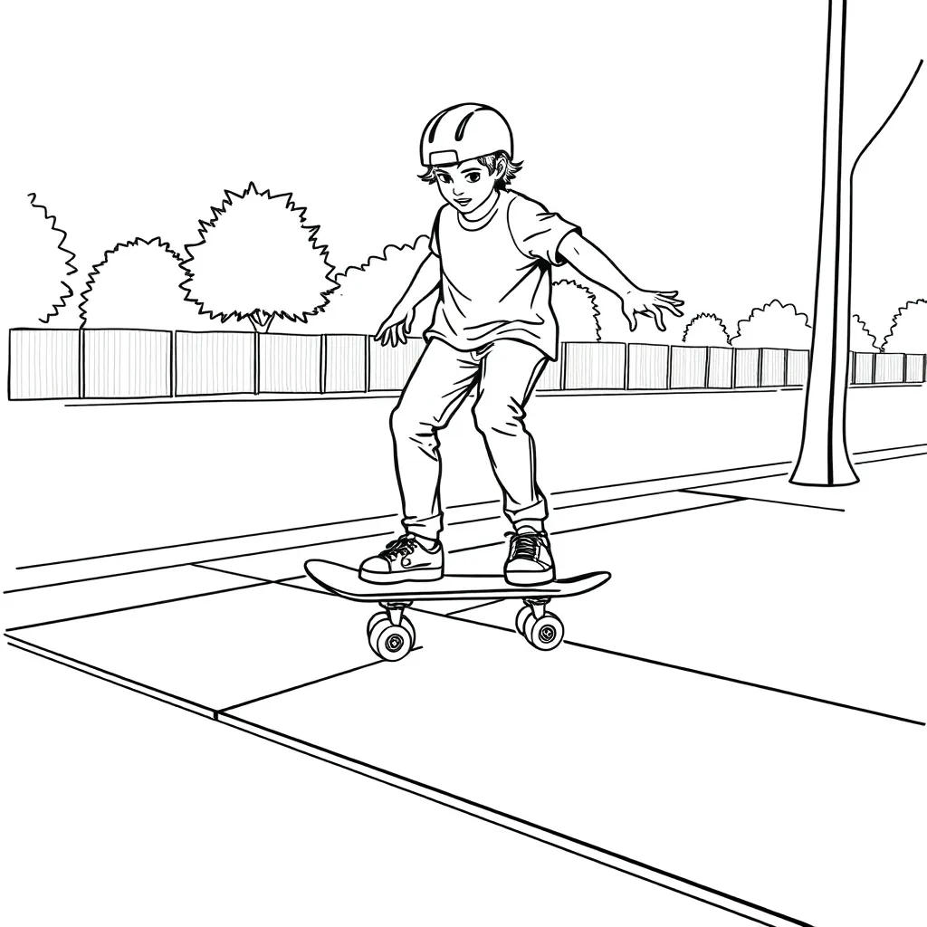Skateboarder coloring page