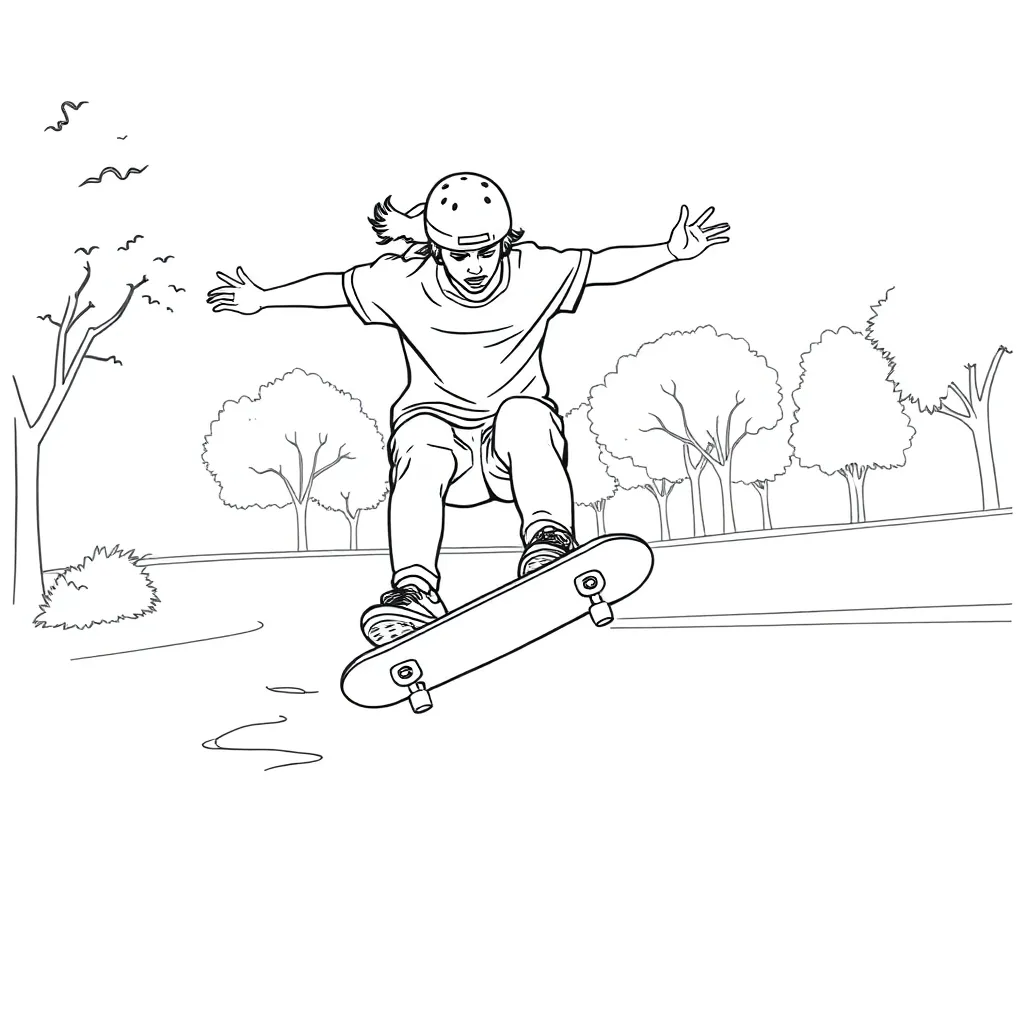 Skateboarder coloring page