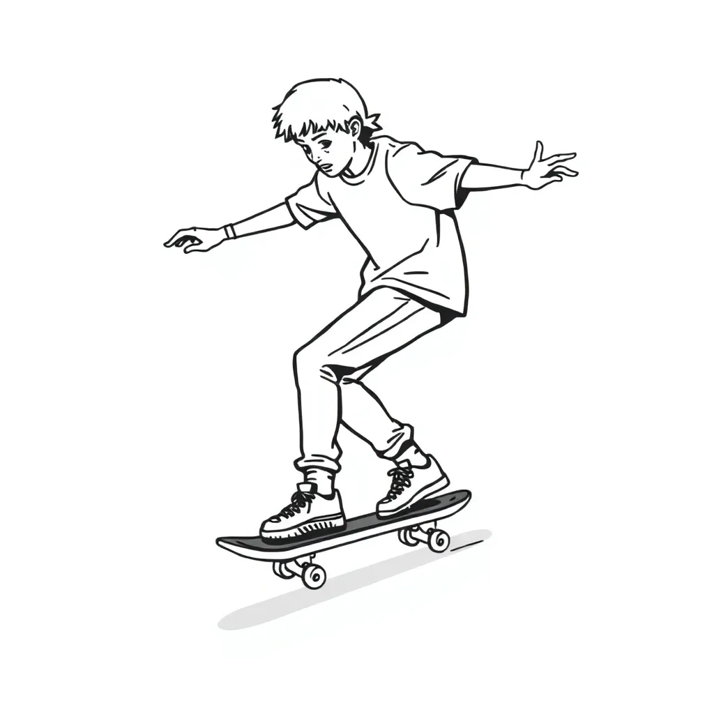 Skateboarder coloring page
