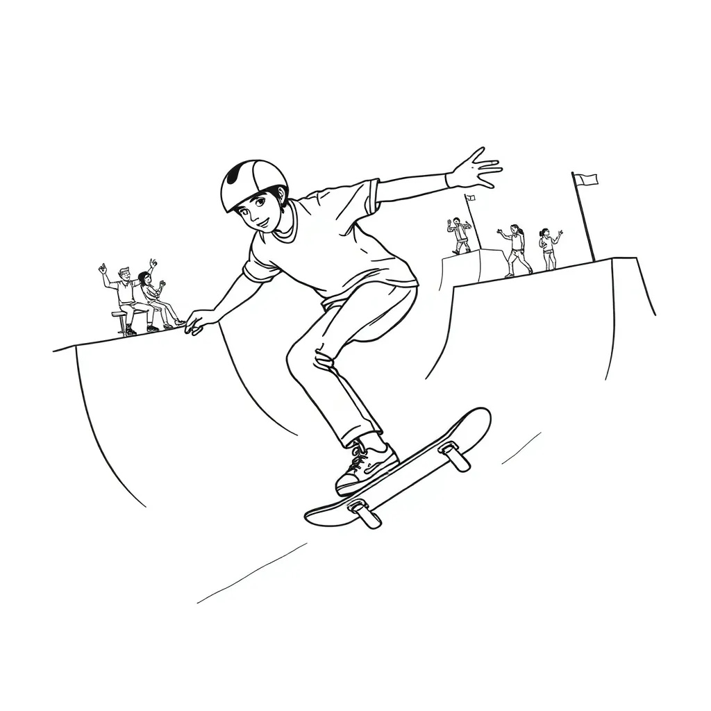 Skateboarder coloring page