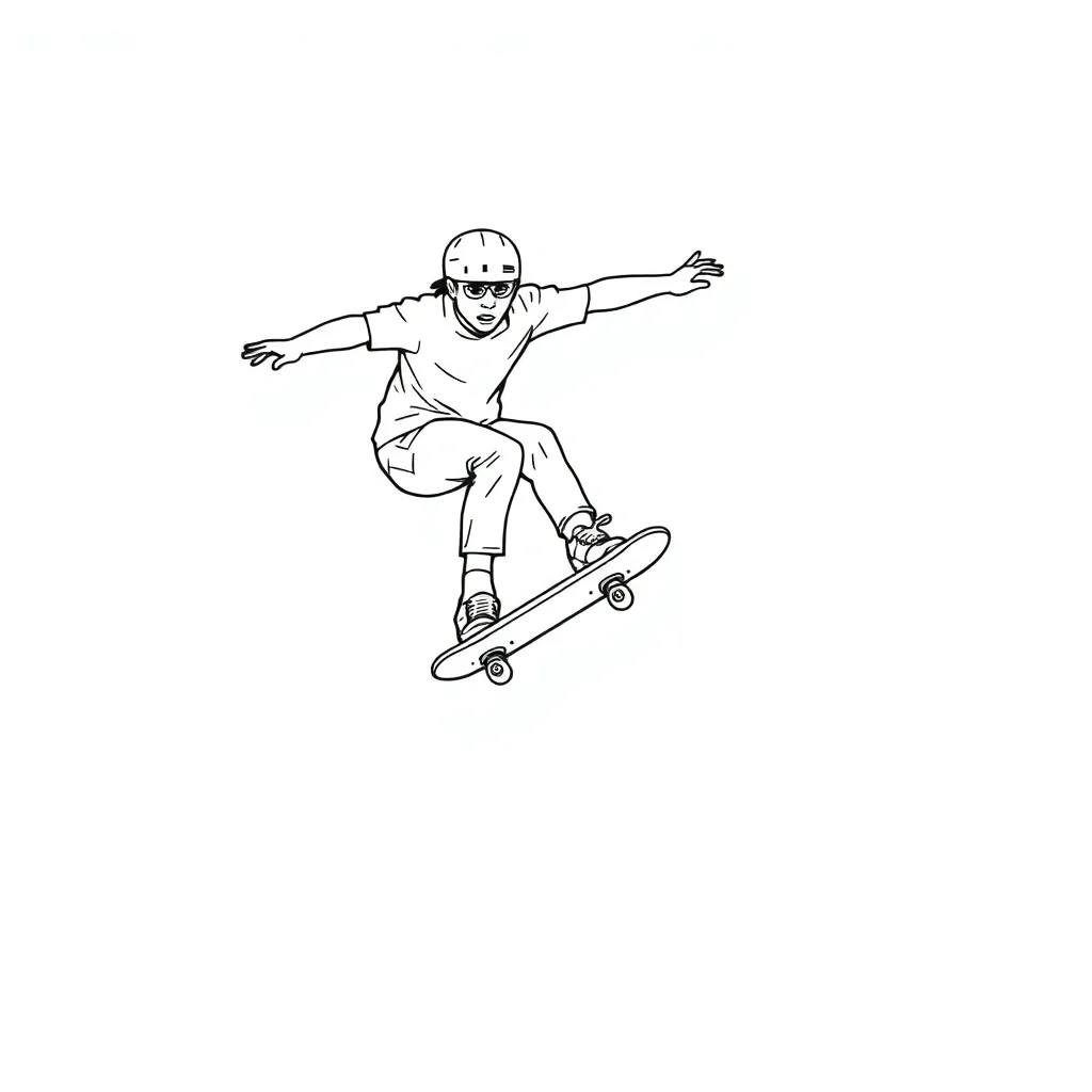 Skateboarder coloring page