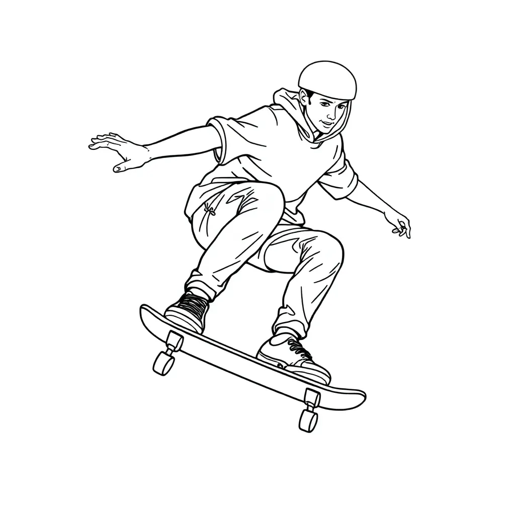 Skateboarder coloring page