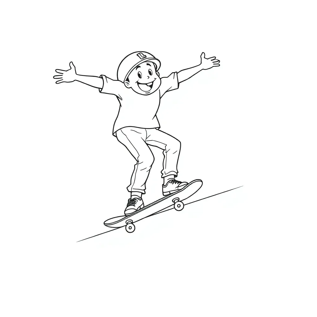 Skateboarder coloring page