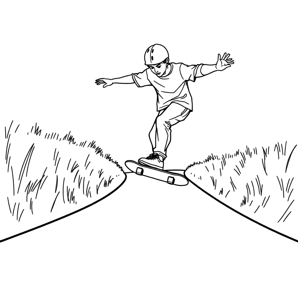 Skateboarder coloring page
