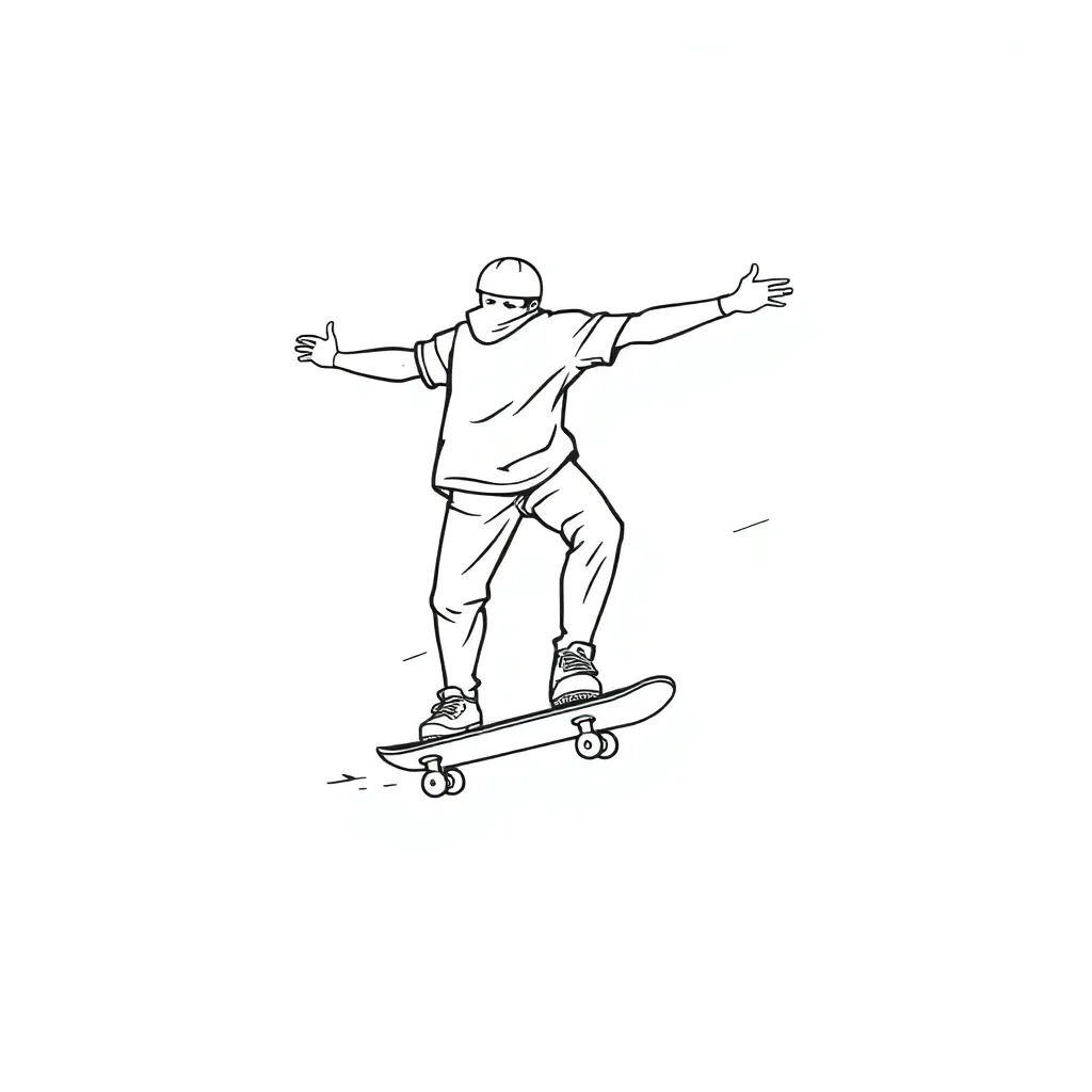 Skateboarder coloring page