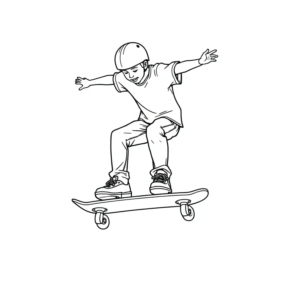 Skateboarder coloring page