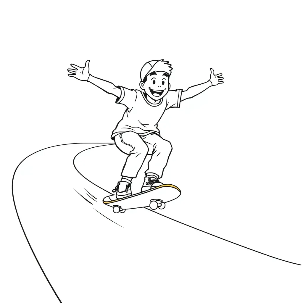 Skateboarder coloring page