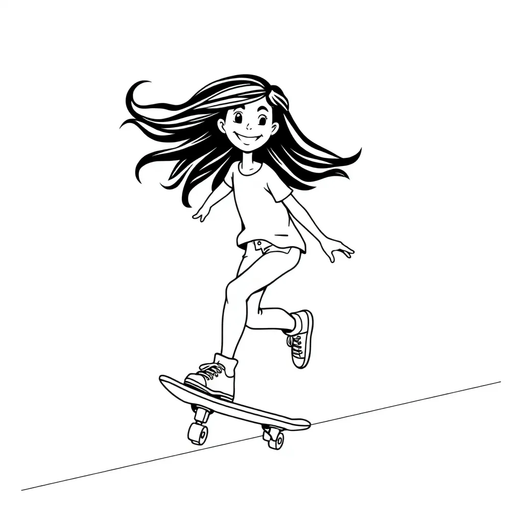 Skateboarder coloring page