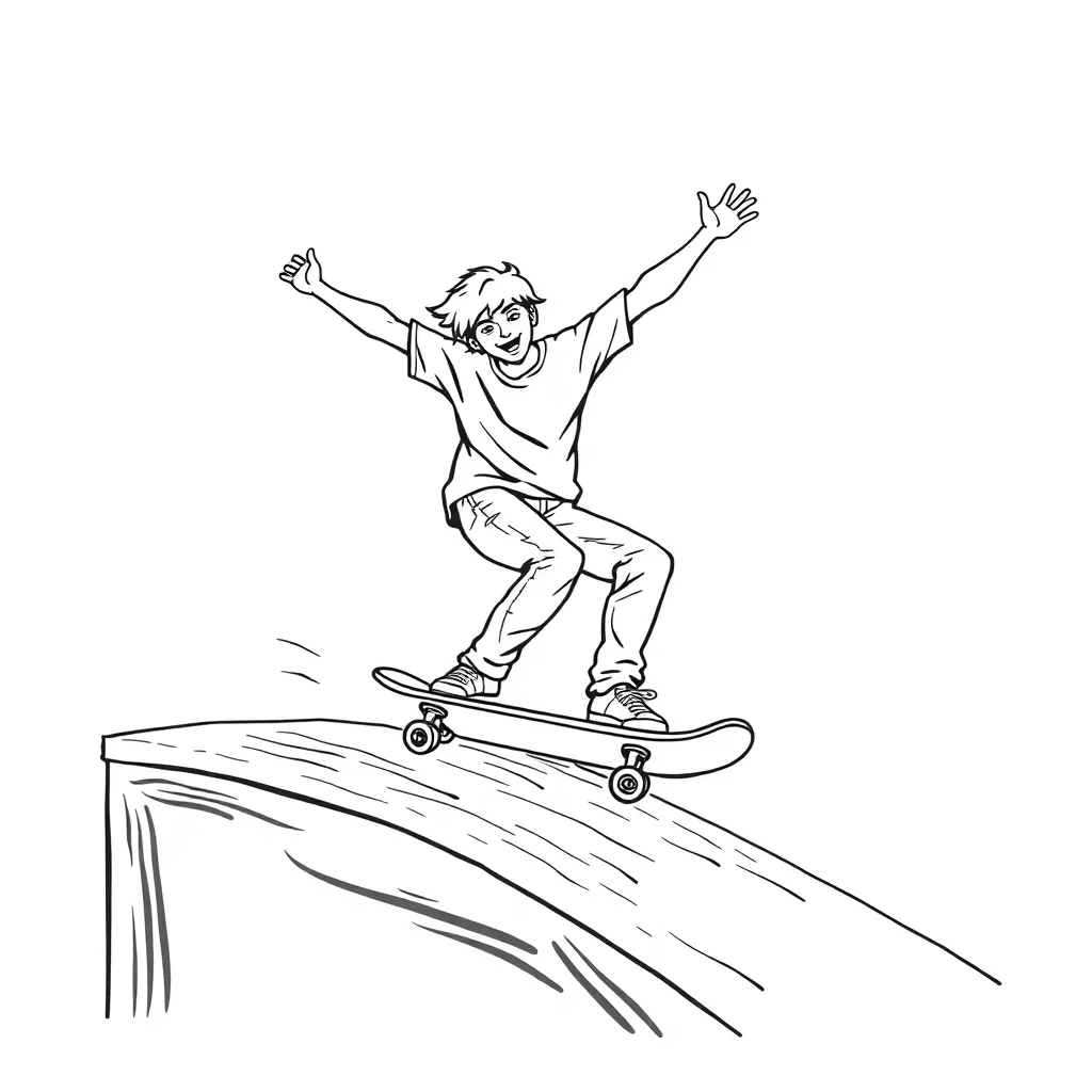 Skateboarder coloring page