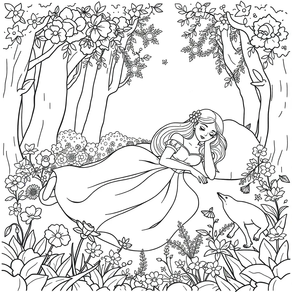 Sleeping Beauty coloring page