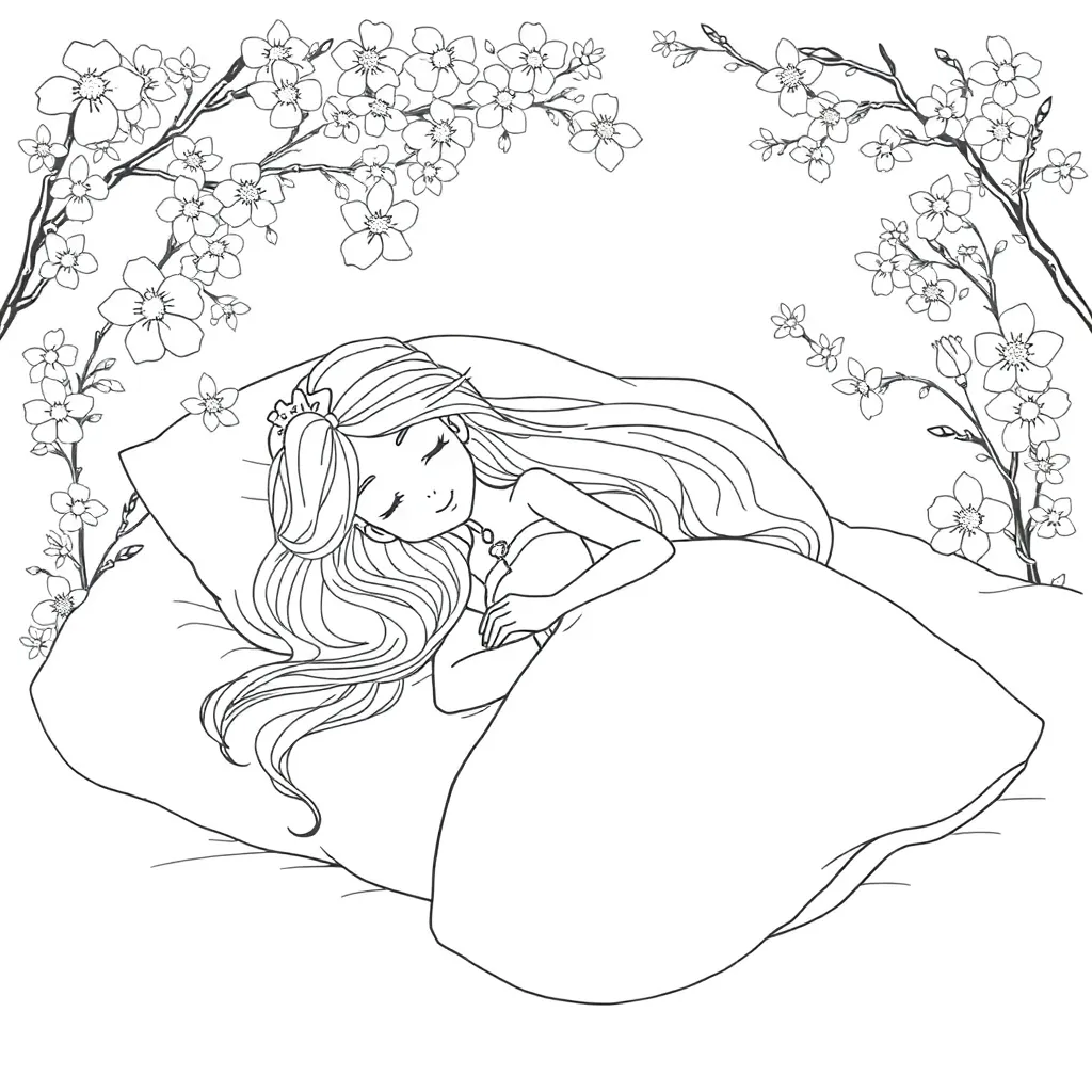 Sleeping Beauty coloring page