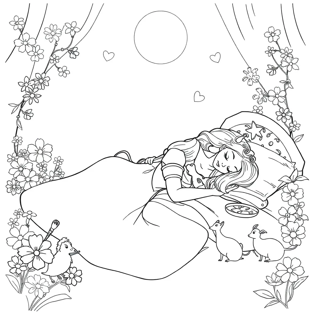 Sleeping Beauty coloring page