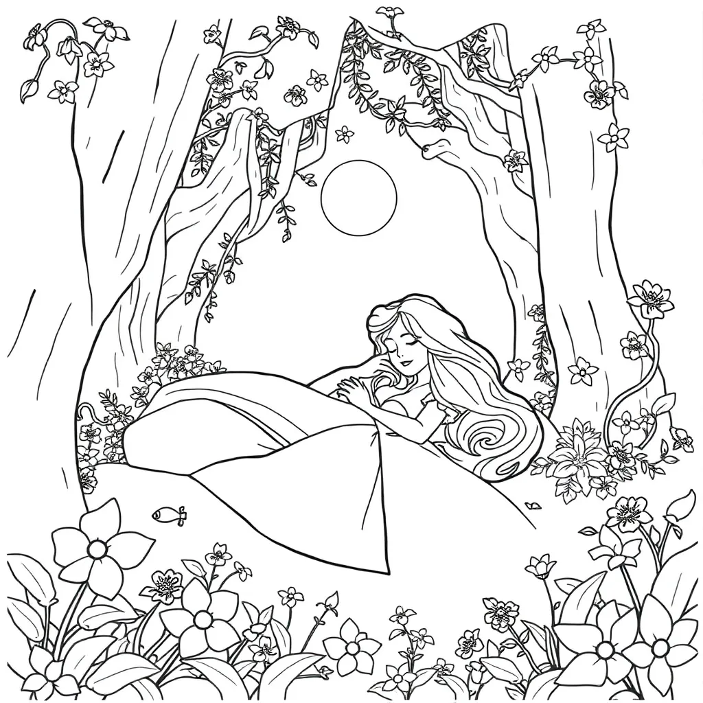 Sleeping Beauty coloring page