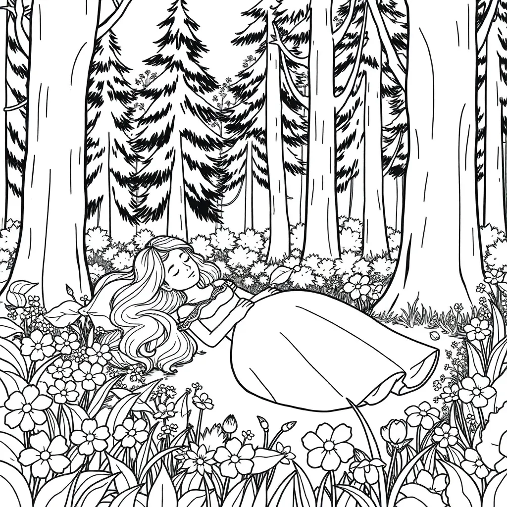 Sleeping Beauty coloring page