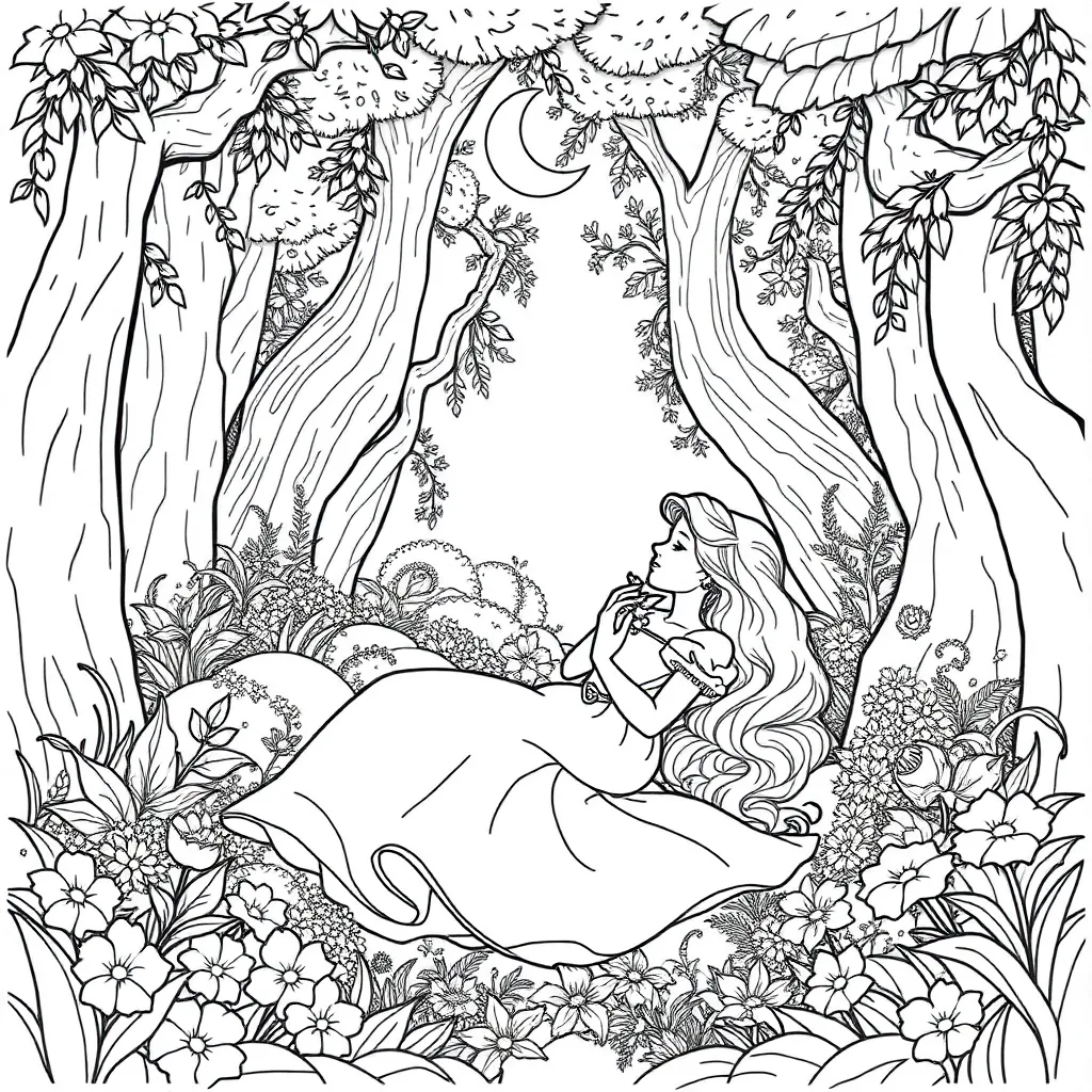 Sleeping Beauty coloring page
