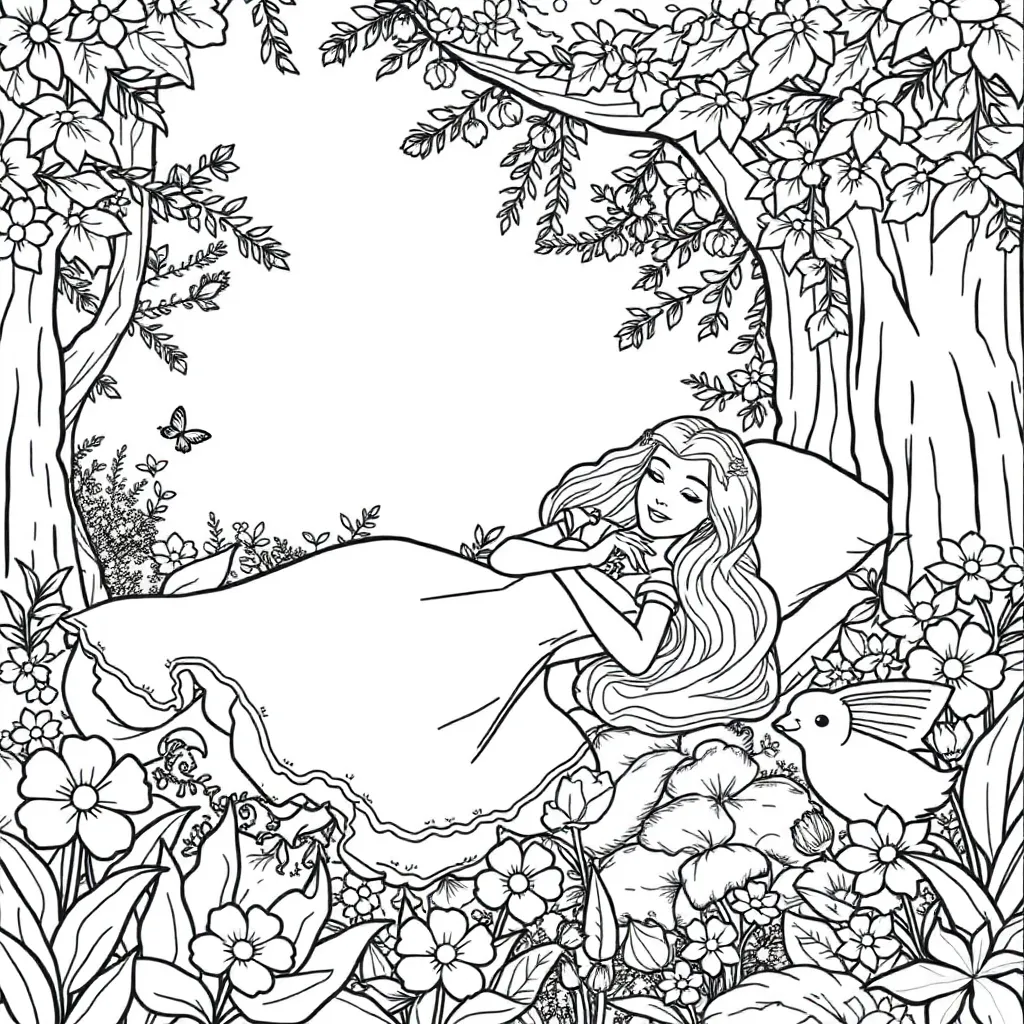 Sleeping Beauty coloring page
