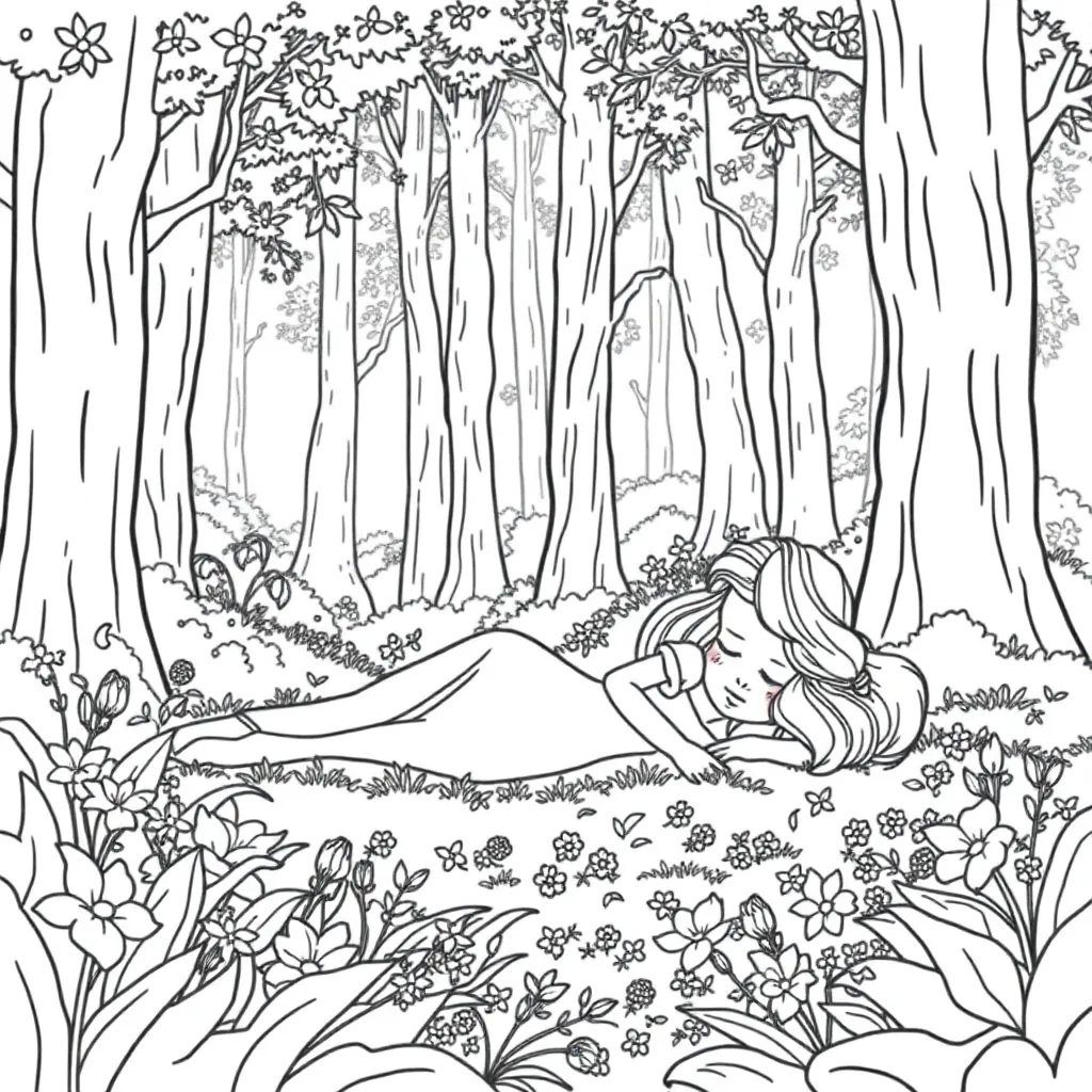Sleeping Beauty coloring page
