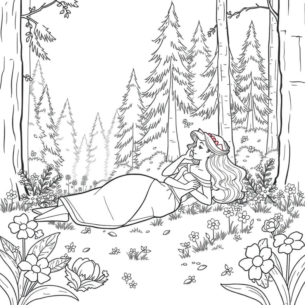 Sleeping Beauty coloring page